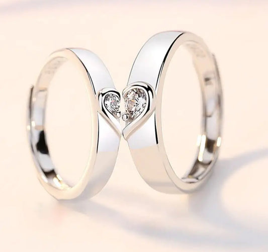 HALF HEART RING SET