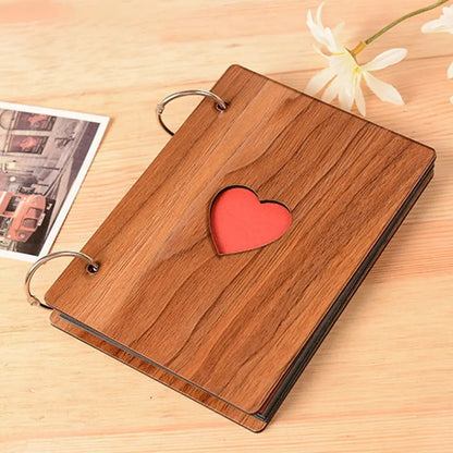 WOODEN HEART SCRAP BOOK