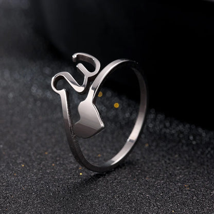 INITIAL HEART ADJUSTABLE RING