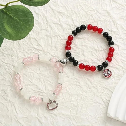 KITTY X SPIDER BEADED MATCHING BRACELET SET