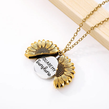 YOU ARE MY SUNSHINE SUNFLOWER NECKLACE