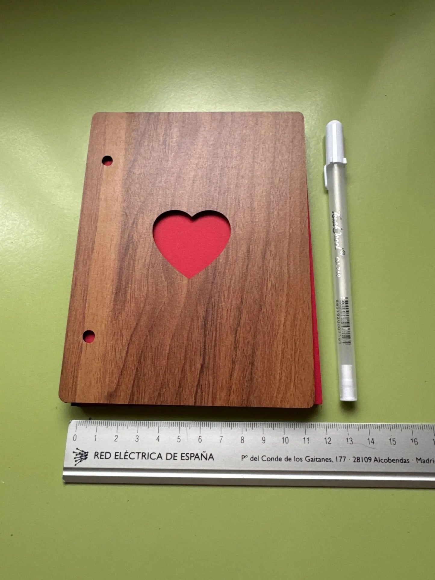 WOODEN HEART SCRAP BOOK