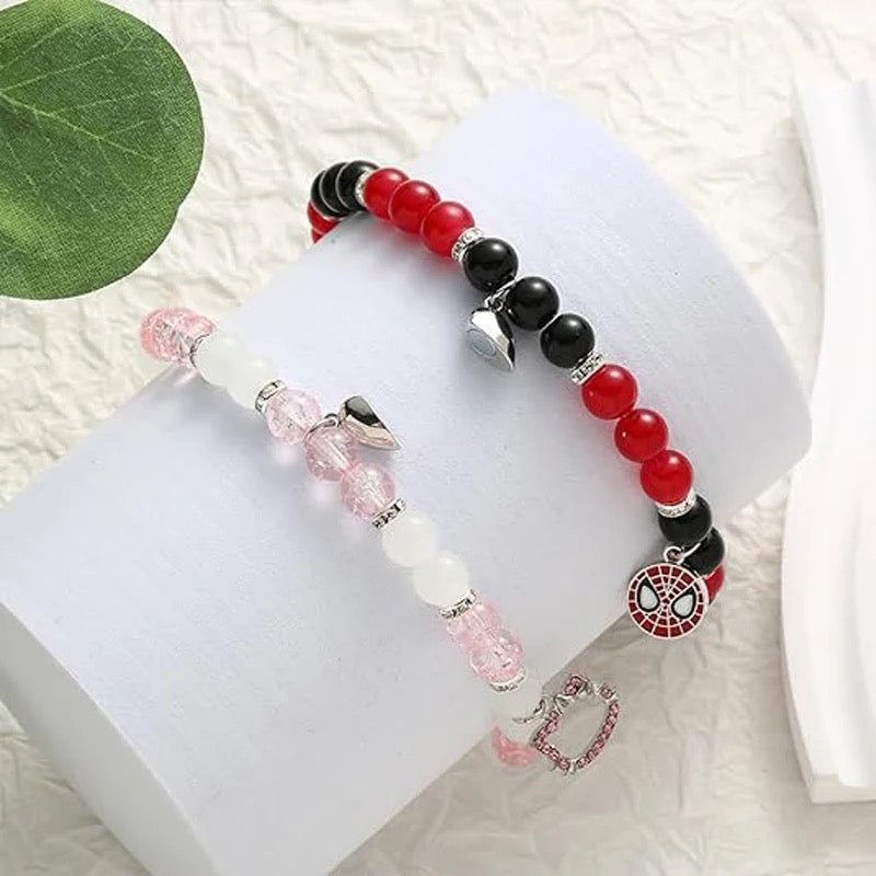 KITTY X SPIDER BEADED MATCHING BRACELET SET