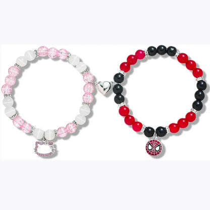 KITTY X SPIDER BEADED MATCHING BRACELET SET